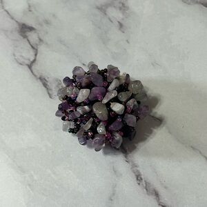 Purple Beaded Ring